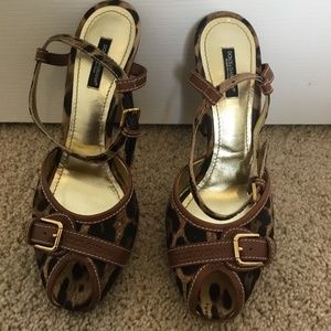 Dolce and Gabbana high heel leopard open toe